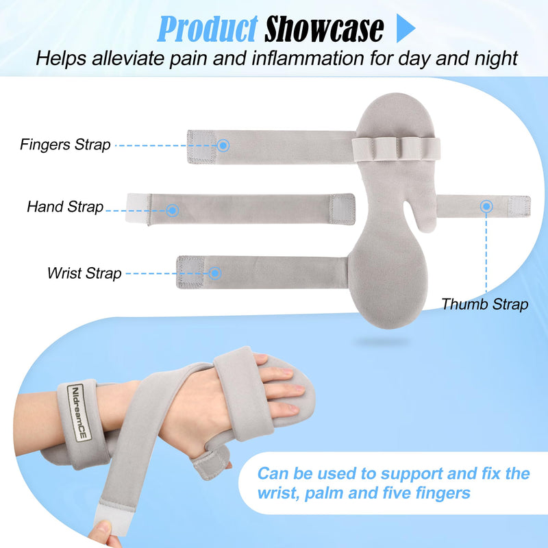 Resting Hand Splints for Straightening Fingers,Carpal Tunnel Wrist Brace Night Immobilizer With Finger Separators for Stroke Rehabilitation,Muscle Atrophy, Dupuytren's Contractures (L) Left