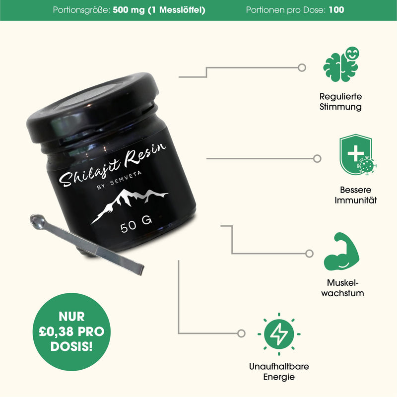 [Australia] - Semveta Original Altai Shilajit - 50g High-quality resin, 87+ minerals, fulvic acid - Heavy metal tested & cold water filtered - Natural - For vitality, clarity & immune system - 4 month supply 