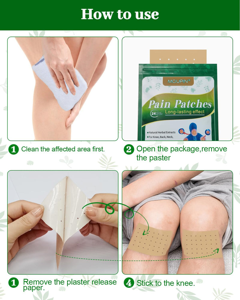 [Australia] - 24Pcs Pain Relief Plasters, MQUPIN Double Sided Perforated Pain Plaster, Natural Herbal Heat Plaster, 8-12 Hours Lasting Relief for All Parts of the Body 24pcs 