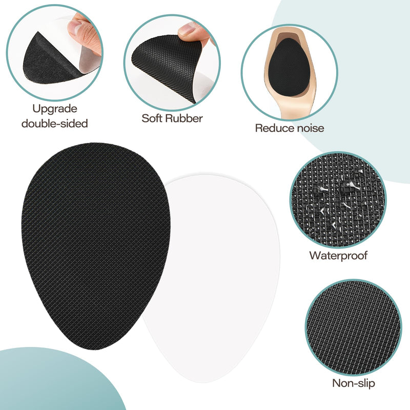 [Australia] - ASTER Pack of 8 anti-slip shoe pads, non-slip shoe soles for high shoes, rubber soles for sticking on, adhesive anti-slip shoe pads, self-adhesive shoe sole protection 