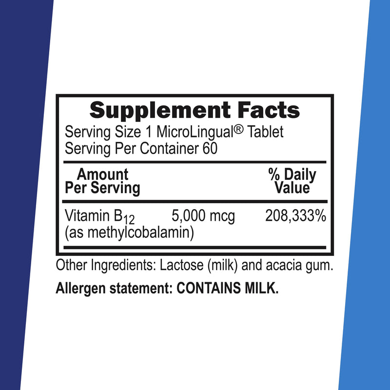 Superior Source No Shot Methylcobalamin B-12 5000 mcg - Vitamin B-12 to Support Energy Production, Brain Health & Overall Wellness - Sublingual Tablets for Fast Absorption - 60 Dissolving Tablets | Third-Party Tested Methylcobalamin B-12 Tablets Suppor...