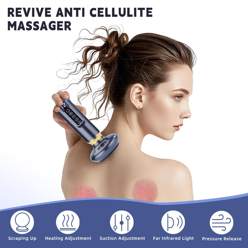 [Australia] - cc&dd outdoors Electric Handheld Cellulite Massager -12 Adjustable Suction Modes for Anti-Cellulites Massage Therapy (Grey) Grey 