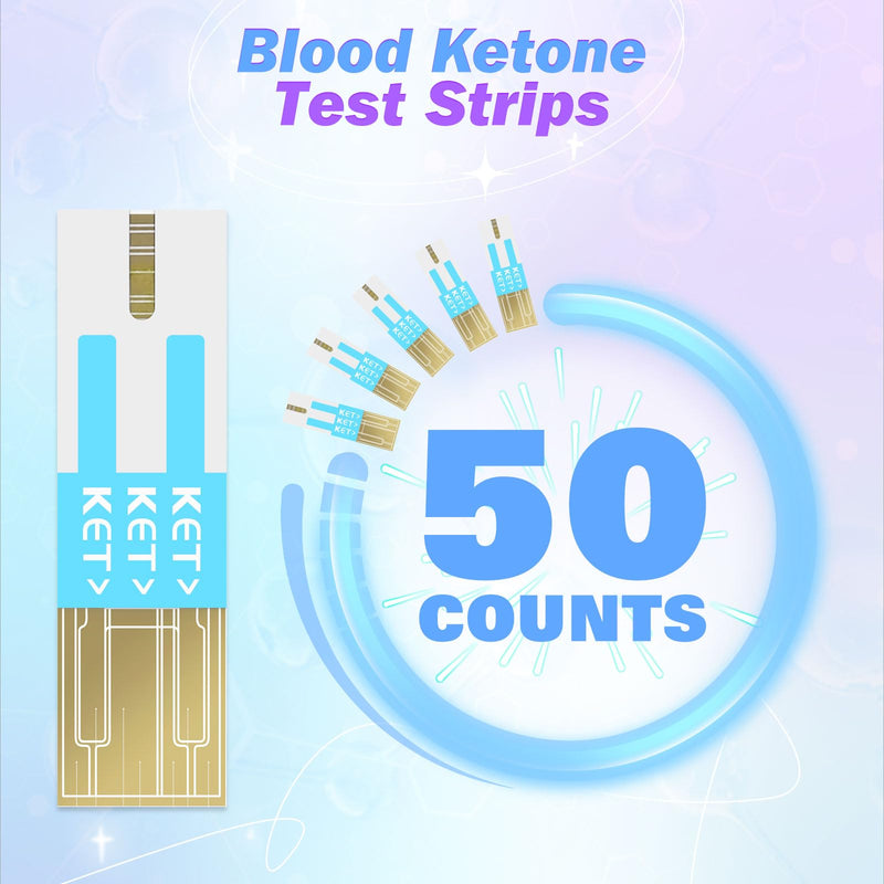 [Australia] - Medilax Blood Ketone Test Strips - 50 Count, Accurate Blood Keto Measurement for ketogenic Diet, Compatible with Medilax 2-1 Meter 