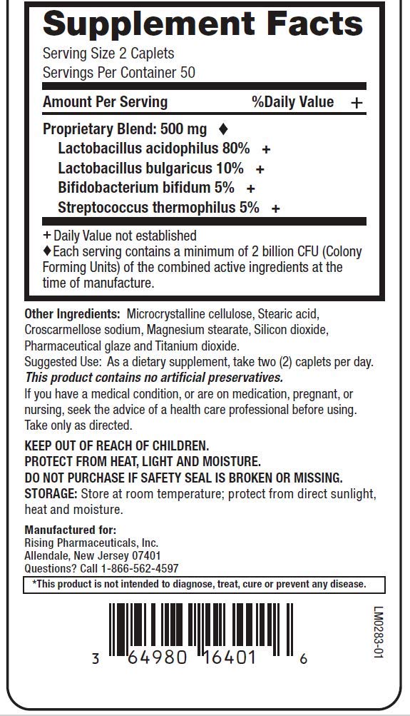 Rising Health Risa-Bid™ Probiotic Dietary Supplement Caplets - 500mg (2 Billion CFU/Serving) with Lactobacillus acidophilus | Gut Health, Digestive Support & Daily Flora Balance - 100 Caplets