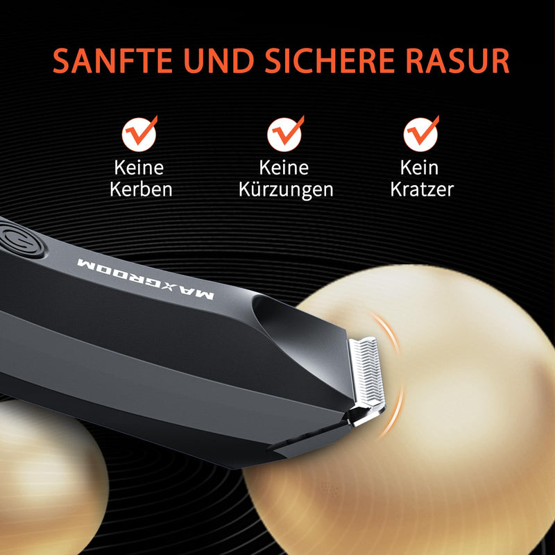 [Australia] - MAXGROOM intimate razor for men, men's intimate area electric body razor, body hair trimmer, hair trimmer intimate area for chest, legs, armpits, groin, testicles, balls, dark black 