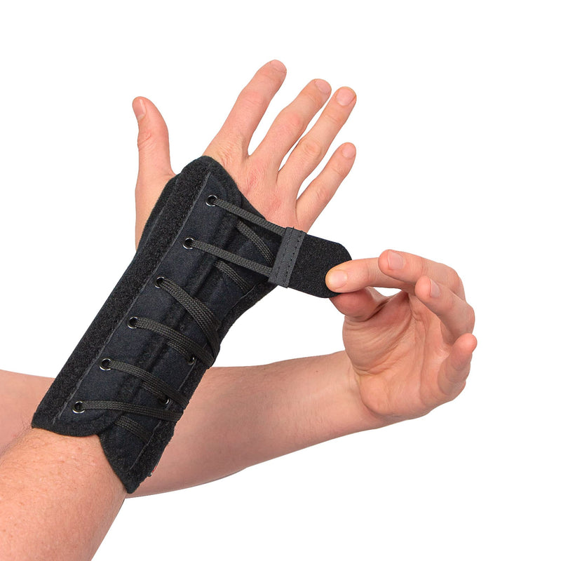 Ultimate Lacing Wrist Brace Orthosis – Compression Wrist Support Brace for Carpal Tunnel with Lacing Pull Tabs & Removable Stays – Breathable & Hypoallergenic Design (Right - X-Small) Right