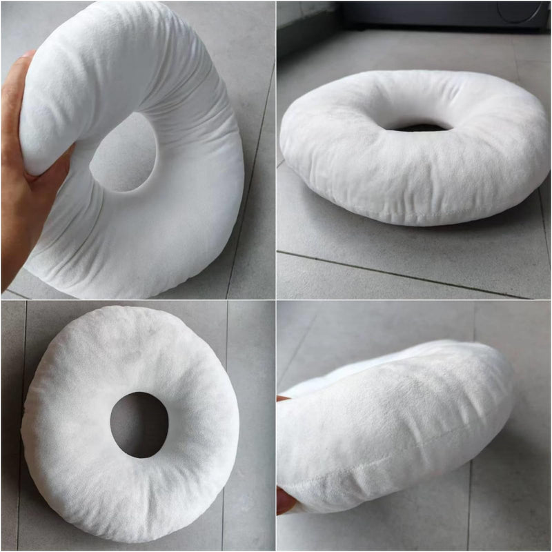 [Australia] - Donut Pillow, Ear Piercing Pillow for Side Sleepers, Face Down Pillow, Small Donut Pillow with Ear Hole, Ear Relief for Ear Pressure and Pain, Ideal for Headphones (Black) Black 