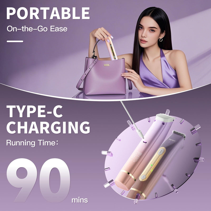 [Australia] - Bikini Trimmer for Women, Electric Razors with Dual Heads, Rechargeable Pubic Hair Trimmer with IPX7 Waterproof, Painless Pro Shaver for Underarm Leg Arm Body Face Private Area（RoyalRose） Royalrose 