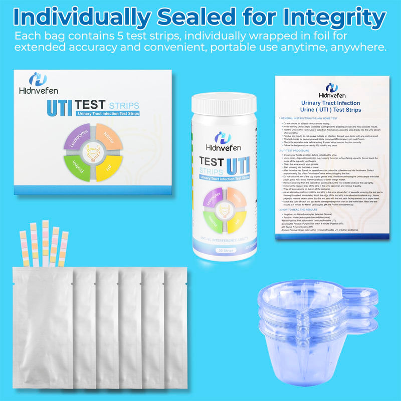 [Australia] - 4-in-1 UTI Test Strips, Full Panel Urinary Tract Infection Test Kit at Home for Women Men Kids, Urinalysis Leukocytes, Nitrites, PH, Protein Urine Strip for UTI and Bladder 