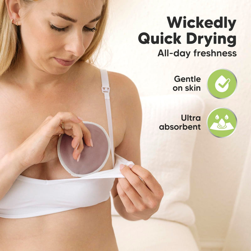 [Australia] - Reusable Nursing Pads for Breastfeeding, 14-Pack - 4-Layers Viscose Derived from Bamboo Nursing Pads, Breastfeeding Pads, Washable Breast Pads, Organic Maternity Pads, Nipple Pads (Lovelle, L 4.8") Lovelle Large 4.8" 