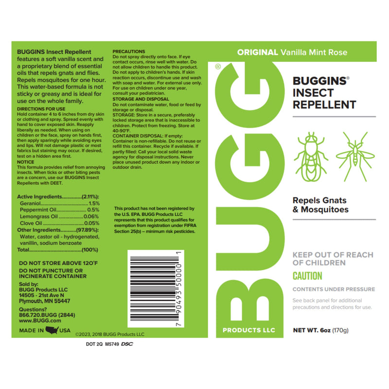 [Australia] - BUGGINS - Original Insect Repellent - Mosquitoes & Gnats, DEET Free, Non-Greasy - 4 oz Pump Spray Bottle - 3 Pack 
