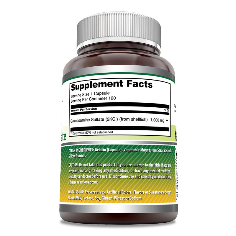 [Australia] - Amazing Formulas Glucosamine Sulfate 1000 mg Capsules Supplement | Non-GMO | Gluten Free | Made in USA (120 Count) 120 Count 