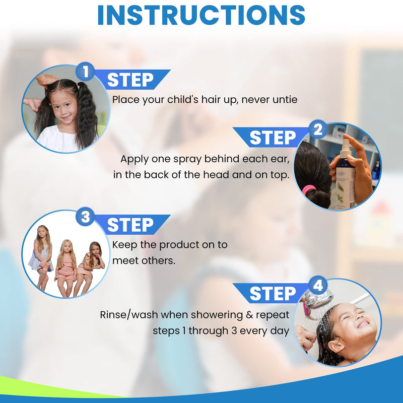 [Australia] - Lice Spray for Hair with Peppermint and Rosemary, Lice Spray for Daily Use Non Toxic and Safe for Kids and Adults, Lice Scare Away Spray for Kids. Be Head Free Lice Naturally 6 Fl. Oz 
