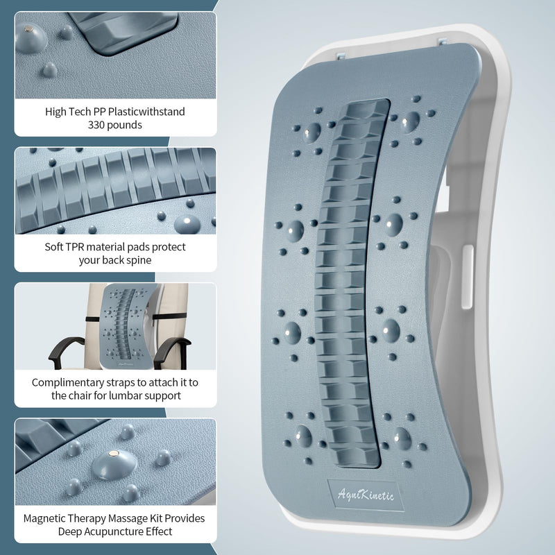 [Australia] - Back Stretcher for Lower Back Pain Relief, Inflatable Regulated Lumbar Support Board, Ergonomic Back Cracker with Acupressure Points, Back Massager for Spinal Decompression and Scoliosis 