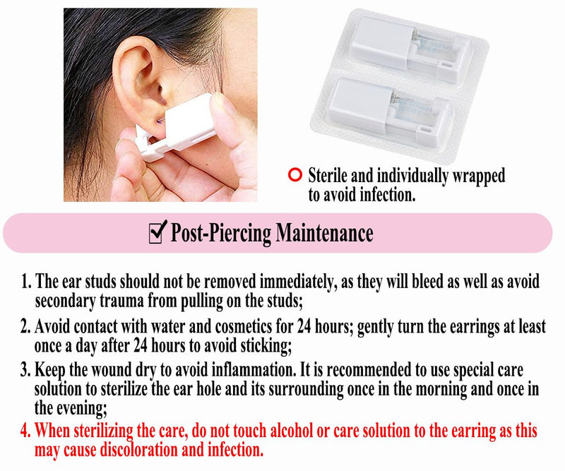 [Australia] - Ear Piercing Kit Disposable Ear Piercing Gun Kit with Sterile Multi-sized CZ Earring Studs Easy and Safe Earring Self Piercing Kit for Your Own Use at Home 3Mix-3mm-Gold- 