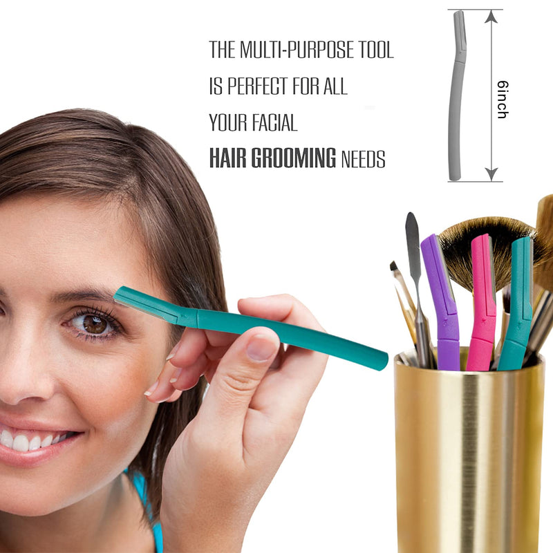 [Australia] - Eyebrow Face Razor - Eyebrow Hair Trimmer and Shaver with Protective Cover Dermaplaning Razor Tool for Women 6-count 