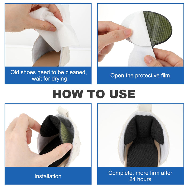 [Australia] - Sibba 3 Pairs of Heel Pads 2-in-1 Shoe Insoles Women's Shoes Heel Protection Heel Grips for Large Shoes Heel Cushion Self-Adhesive Heel Insoles Men's Shoes Shoe Repair Heel Protector (Black) 
