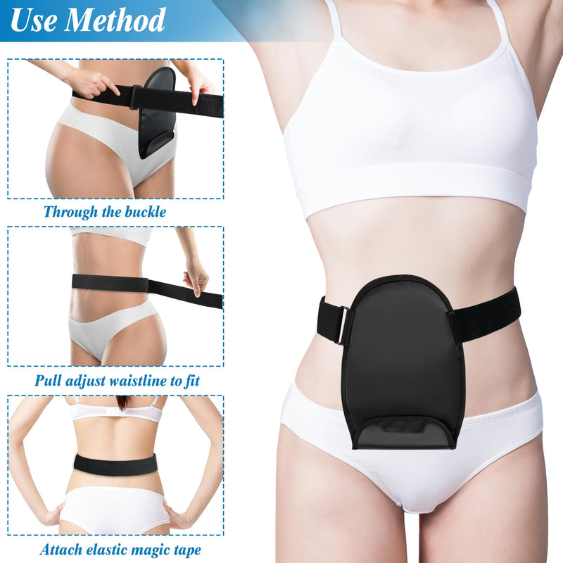 [Australia] - Ostomy Bag Covers with Adjustable Elastic Colostomy Support Belt Pouch Stoma Ileostomy Supplies for Women Men Black 