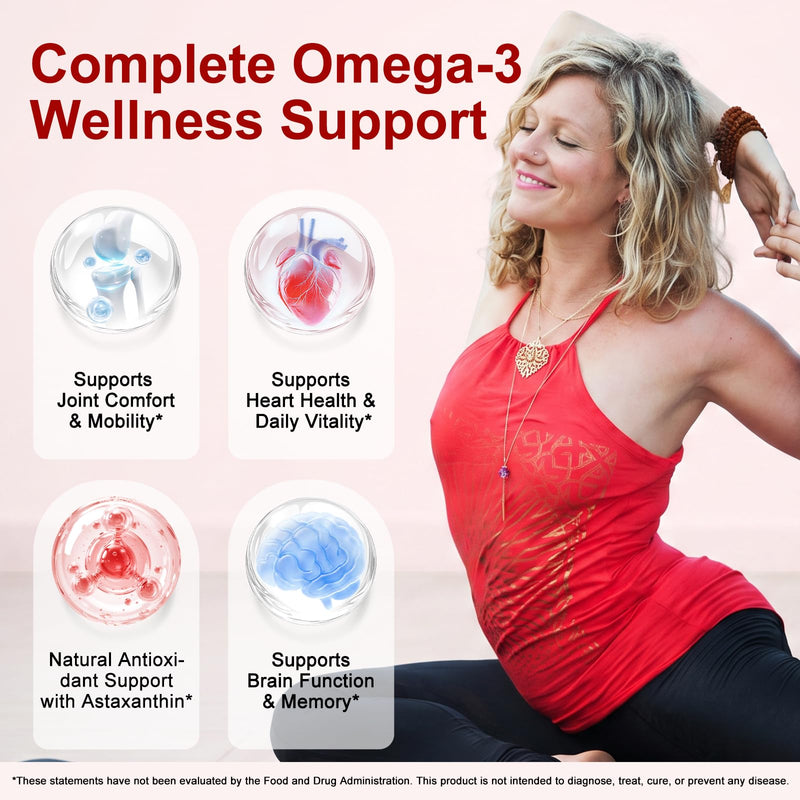 Antarctic Krill Oil Softgels Supplement, 2,000mg Per Serving, 240 Softgels, Triple Strength Formula with Omega-3 EPA & DHA Plus Astaxanthin, Supports Heart, Brain & Immune Health