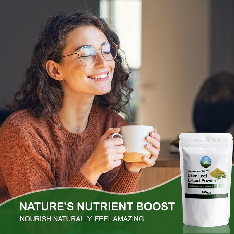 Oleuropein an Antioxidant Polyphenol from Olive Leaves Oil - 40.5% Olives Leaf Extract, Natural Olive Leaf Powder - Vegan & Non-GMO - 50g