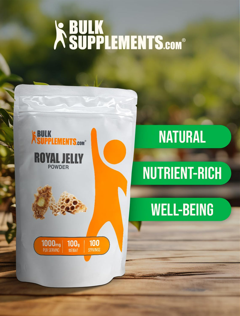 BulkSupplements.com Royal Jelly Powder - Royal Jelly Supplement, Royal Jelly 1000mg - for Immune Support, Gluten Free, 1000mg per Serving, 100g (3.5 oz) (Pack of 1) 100 Servings (Pack of 1)