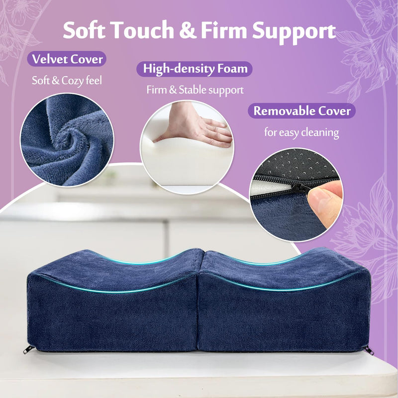 [Australia] - AOSSA Brazilian Butt Lift Pillow, BBL Pillow After Surgery for Butt Sitting, BBL Supplies Post Surgery, Booty Pillow for Home, Office Chair, Driving Car – Butt Lift & Recovery Foam Support Cushion Blue 