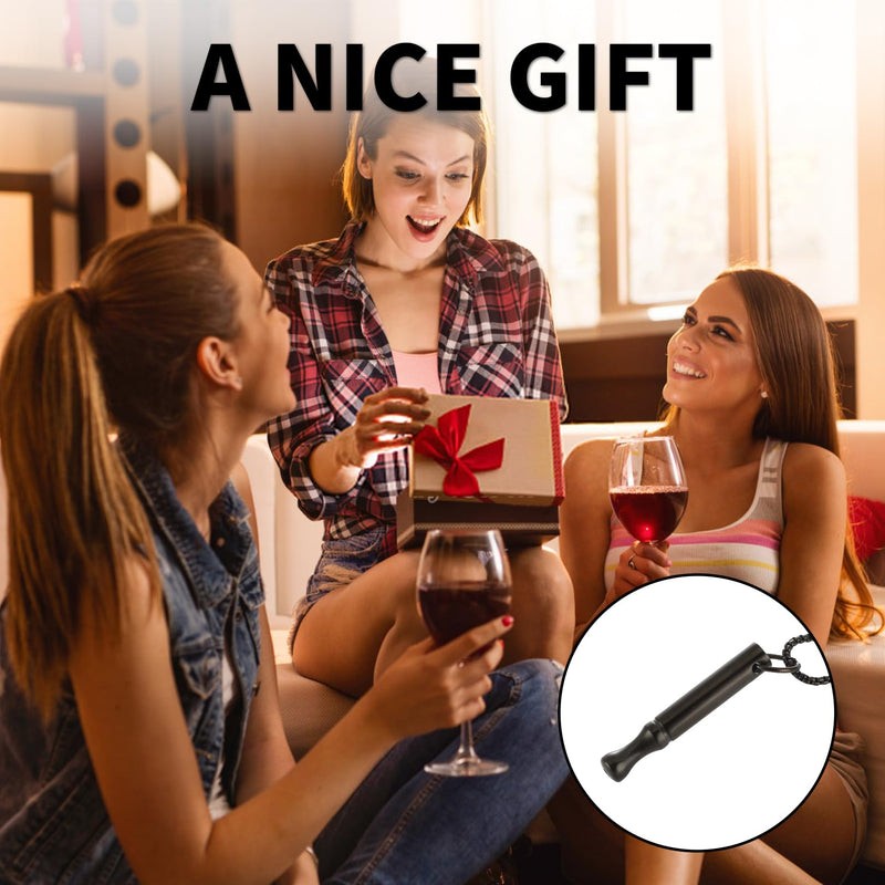 [Australia] - YueJieSelected smoking cessation aid, stainless steel quit smoking necklace, original smoking cessation breathing necklace, anti-smoking breathing chain, stress-relieving against anxiety breathing necklace black 