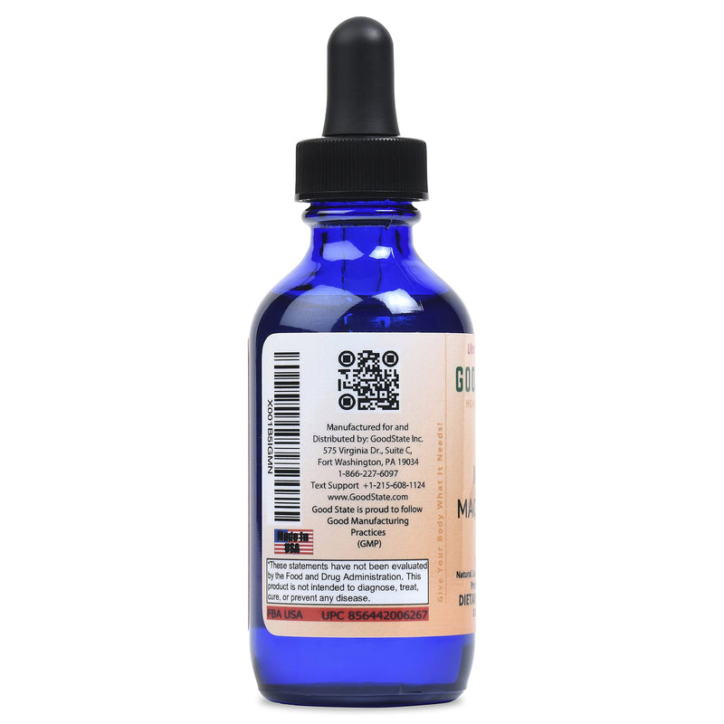 (Glass Bottle) Good State - Liquid Ionic Magnesium Ultra Concentrate (10 Drops Equals 50 mg) (100 Servings per Bottle)