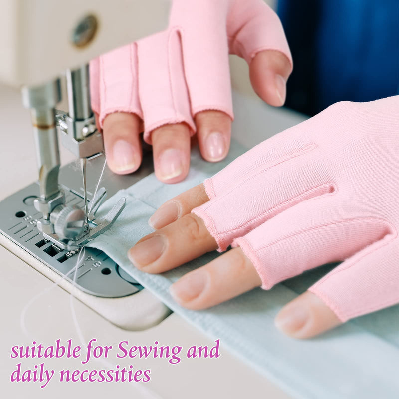 Haysandy 6 Pairs Arthritis Gloves, Compression for Women Men Fingerless Gloves for Carpal Tunnel Relieve Hand Muscle Pain(Small) Small
