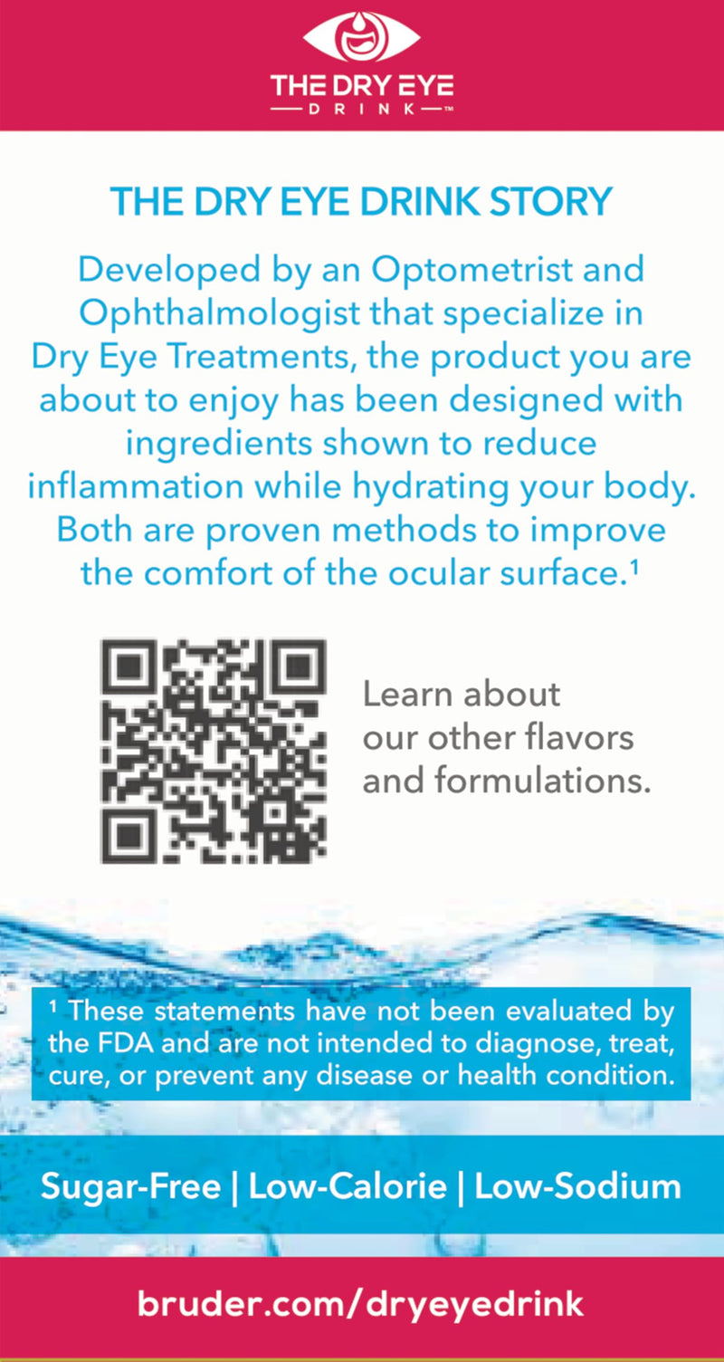 l Ultimate Hydration for Dry Eyes l Sugar-Free Electrolyte Powder Packets l Blended with Vitamins, Green Tea, Turmeric, Taurine, and DHA l 5g x 10 Packets (Mixed Berry)