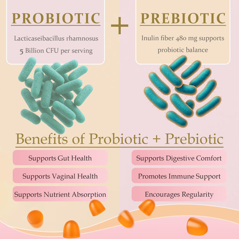 MATOP Probiotic Prebiotic pH Balance Gummies - Vaginal Health Gummies for Women Pro + Prebiotic with Pineapple Flavor, Vegan, Sugar-Free – 90 Gummies (45 Servings) 90 Count (Pack of 1)