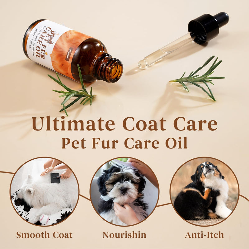 Pet Fur Care Oil Leave-in Conditioner for Dogs & Cats – Strengthen, Moisturize & Restore Natural Luster to Your Pet’s Coat, 1.01 fl. Oz - PawsPlanet Australia