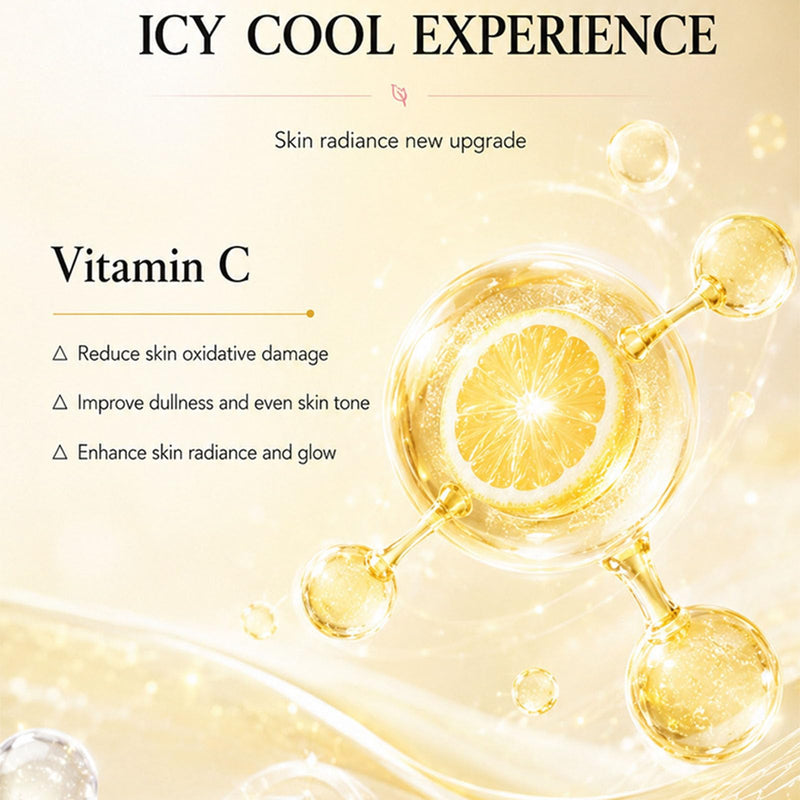 Vitamin C Smoothie Cream,Summer Icy Cool Facial Gel, Lightweight Non-Sticky Face Serum,Fast Absorbing Antioxidant Face Moisturizer for Dull Uneven Skin Tone 1.76oz