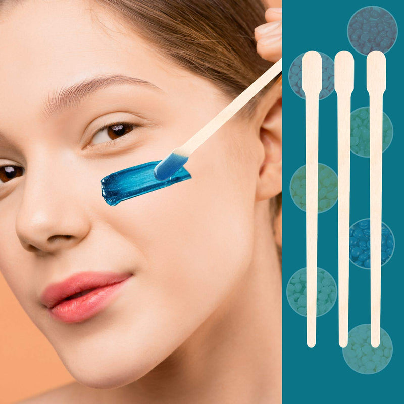 [Australia] - JANYUN Eyebrow Wooden Spatulas, Pack of 200 Face Wooden Spatulas Waxing Applicator Small Wooden Sticks for Hair Removal or Wooden Crafts with Handle 