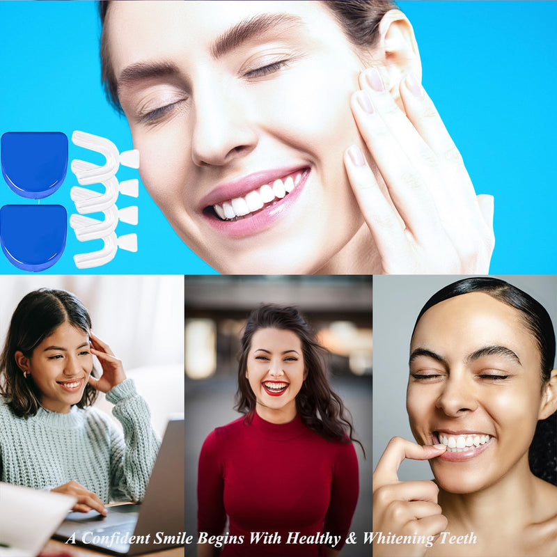 [Australia] - 8psc Teeth Whitening Trays Kits Mouth Trays & 2 Tooth Boxes, Thermoform Moldable Whitening Teeth Tray, Oral Care Thin Moldable Mouth Tray Kit Tools for Whitening 