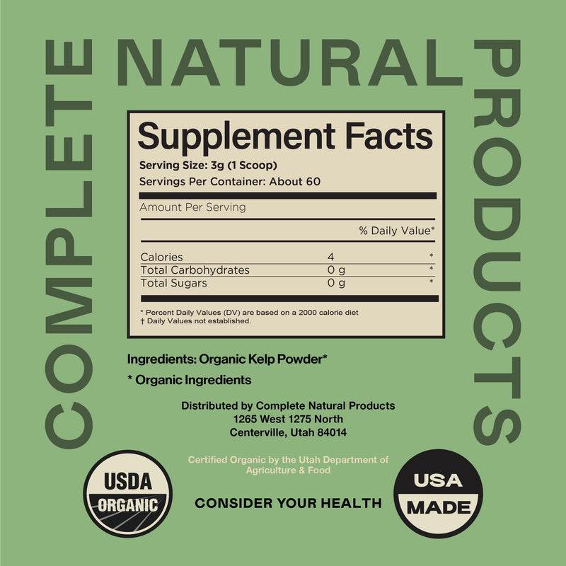 [Australia] - Organic Kelp Powder Supplement - Bulk Raw, Dry, Pure Sea Kelp Seaweed Powder 8oz 75 Serving Thyroid, Iodine, & Digestion 