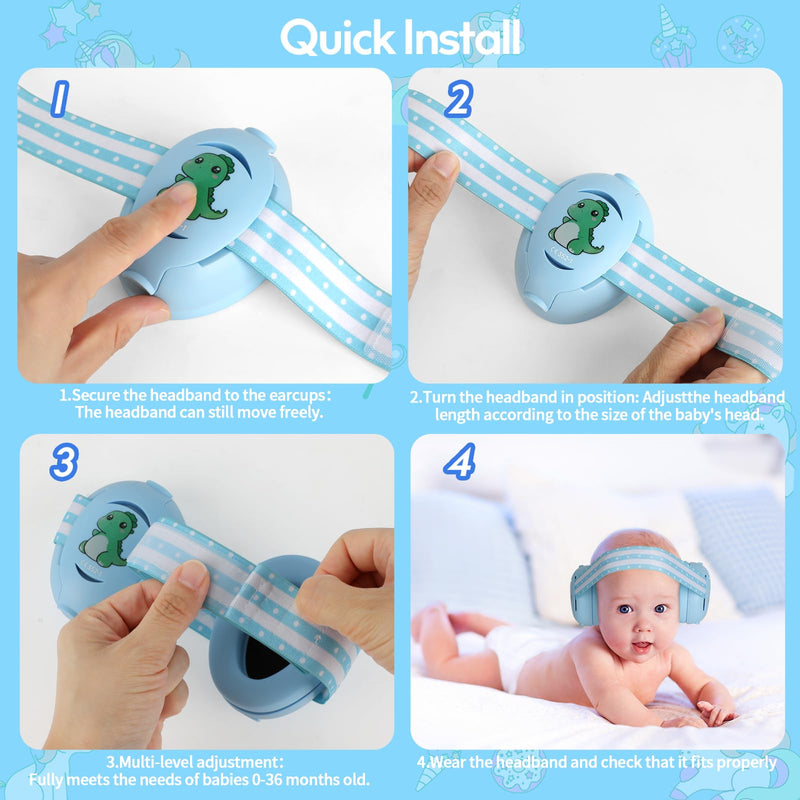 [Australia] - Baby Headphones for Noise - Baby Ear Protection for Babies and Toddlers up to 36 Months - Babies Noise Cancelling Headphones - Infant Ear Protection Earmuffs Against Hearing Damage Blue 
