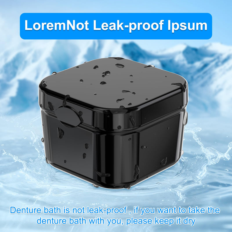 [Australia] - 2 Pack Denture Bath Case and Retainer Case Denture Cups for Soaking Dentures Holder False Teeth Container Mouth Guard Storage Case Cleaning Purple+Black 