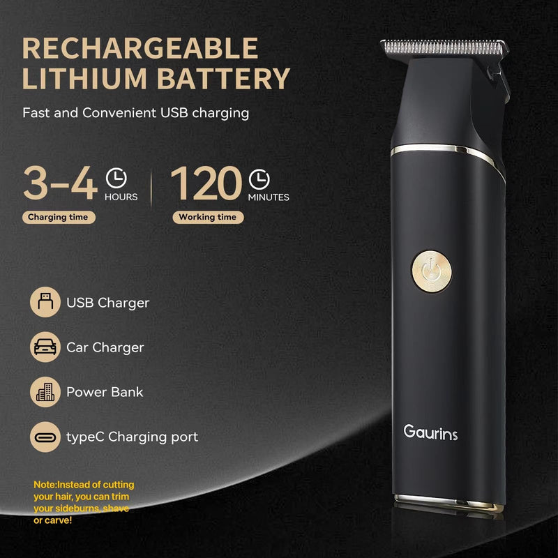 Hair Trimmer for Men, Beard Trimmer for Men Professional, Electric Razor Shavers Zero Gapped T Blade Edgers Liners, Barber Clippers for Hair Cutting Mustache Facial with LCD Display Gifts for Men Black