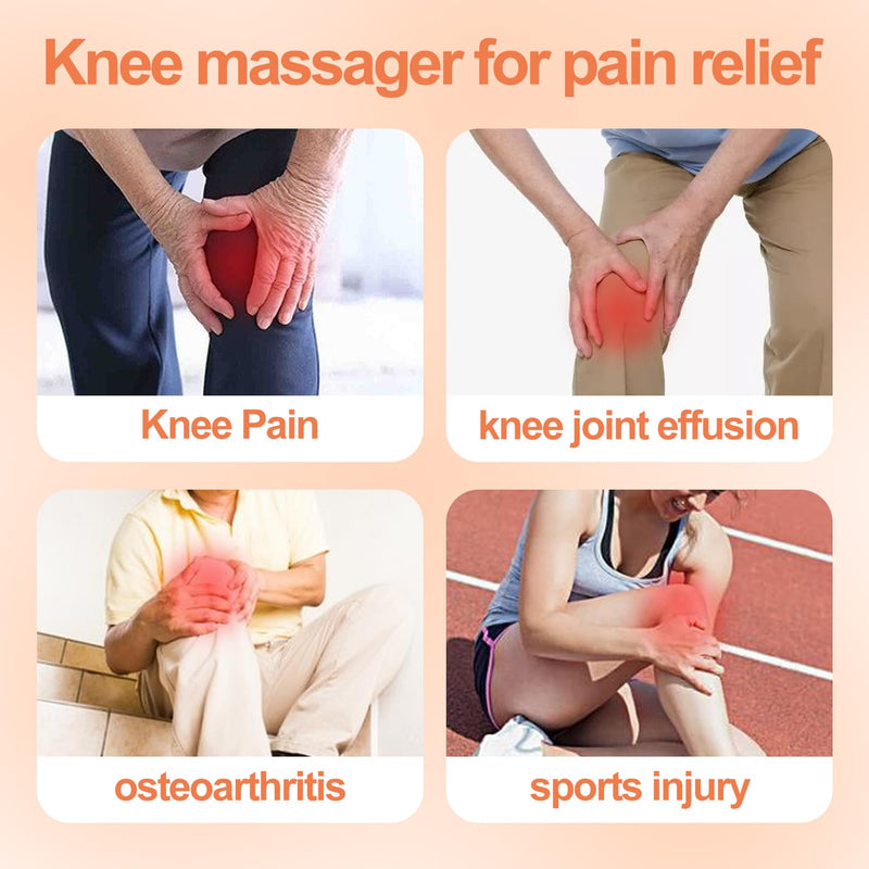 [Australia] - Knee Massager, Cordless Massager with Heat and Compression LED Screen Wearable Infrared Vibration Rechargeable Electronic Massage for Joint Pain Injury Swelling Stiffness, 1.0 Count 