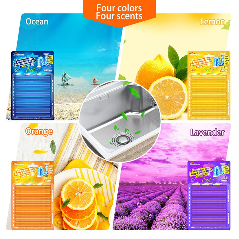 [Australia] - Drain Sticks Drain Stix DrainStix Drain Cleaner Sticks Drain Cleaner and Sticks Disposal Sticks Enzyme for Odor Clogs Remover Sink Septic Sticks for Drain As Seen On TV Unscented 