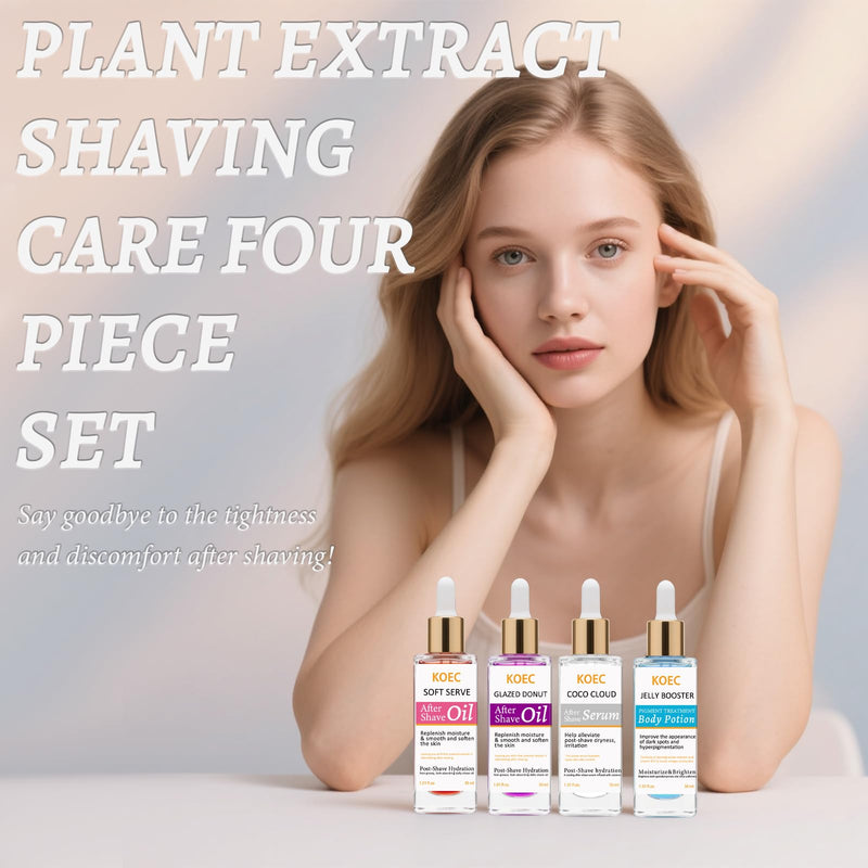 [Australia] - After Shave Oil & Skin Recovery Serum – Soothing Post Hair Removal Treatment with Coco Cloud & Jelly Booster – Brightening, Hydrating & Prevents Irritation – 4 Scents – 1.01 oz (01) 