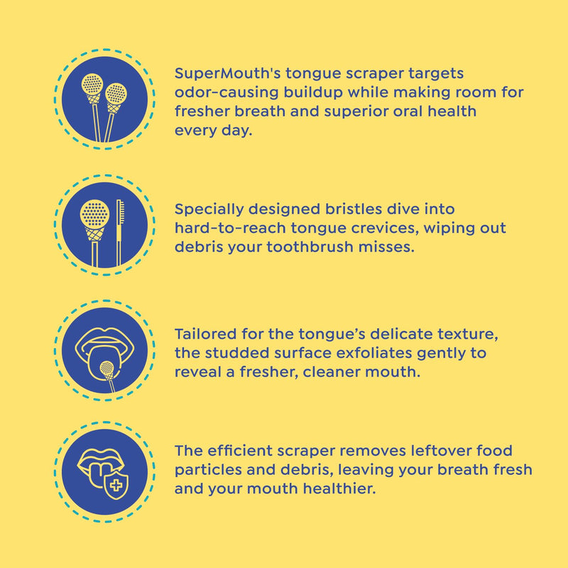 [Australia] - SuperMouth¬Æ Single Scoop Tongue Scraper for Toddlers & Kids Ages 2-5 ‚Äì Dual-Sided Brush & Scraper Removes Odor-Causing Buildup, Fights Bad Breath, Gentle Easy-Grip Design, 3 Scents, Early Oral Care Strawberry Single Scoop 