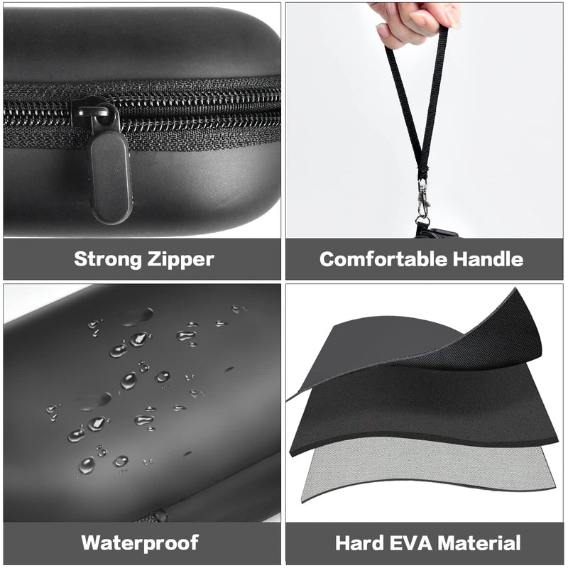 [Australia] - GWCASE Portable 2 in 1 Contact Lens Case and Glasses Case, Traveling Contact Cases Bag Box Holder with Soak Storage Kit Included Built-in Mirror, Tweezer, Lens Solution Bottle and Hand Strap-Black Black 