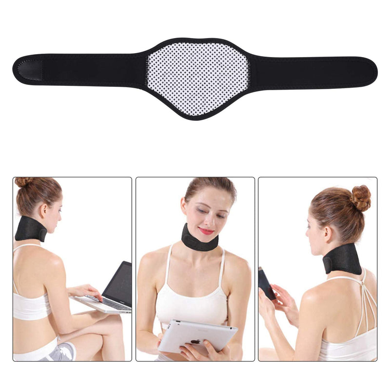 [Australia] - ITODA neck warmer, self-heating neck bandage, magnetic therapy neck support, winter neck protection, neck brace, neck bandage, heat protection, neck bandage with Velcro fastener, neck heating pad, neck pain, black 