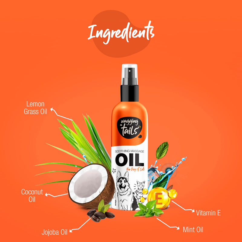 Wagging Tails 6-in-1 Soothing Oil 6.76 fl oz for Dogs | All Natural Ingredients Coconut Oil and Vitamin E Help Control Hair Fall & Improve Coat Shine and Softness Pack Of 1 - PawsPlanet Australia