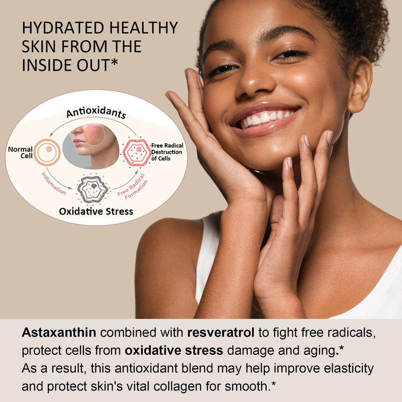 [Australia] - Sugar-Free Astaxanthin 24mg Gummies with Resveratrol, Vitamin B1, Coconut Oil - Powerful Antioxidants Supplement for Men & Women Healthy Aging, Skin, Eyes, Joints, Immune - Vegan, Non-GMO 120 Servings 60 Count (Pack of 2) 