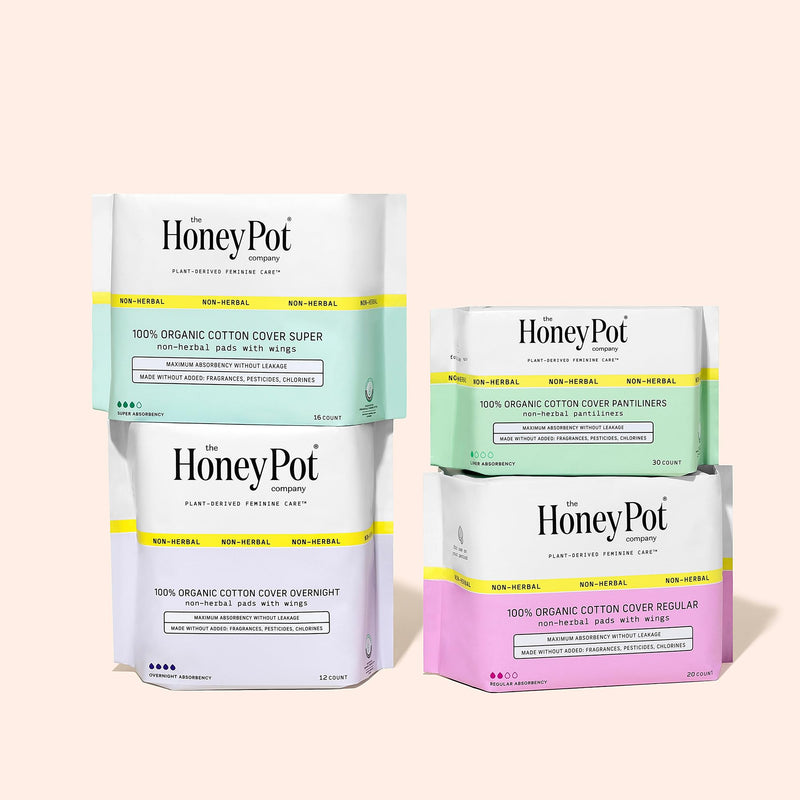 [Australia] - The Honey Pot Company - Pads for Women - Non-Herbal Regular Flow w/Wings - Organic Cotton Cover & Ultra-Absorbent Pulp Core - Sanitary Pads for Women - Feminine Care - FSA & HSA Eligible - 20 ct 20 Count (Pack of 1) 