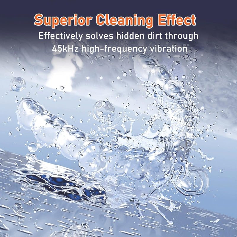 [Australia] - Ultrasonic Retainer Cleaner Machine, Dental Cleaning Pod, 45kHz Retainer Cleaning with 230ML Capacity for Dentures, Aligner, Mouth Guards, Braces, Jewelry, Nightguard & All Dental Appliances 