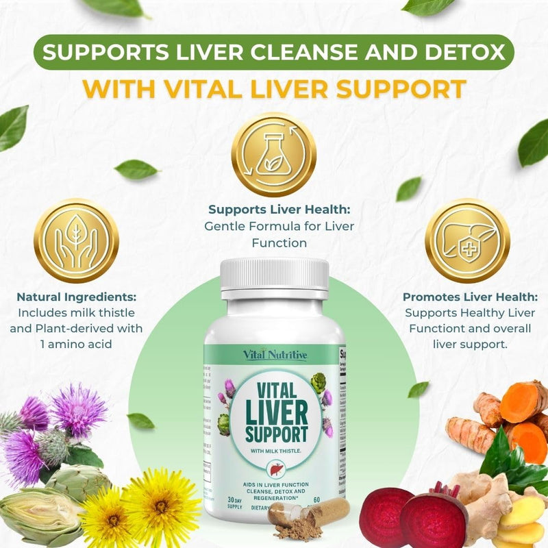 [Australia] - Vital Liver Support New Formula Liver Supplement and Liver Vitamin ‚Äì 9-in-1 Liver Health Formula,Cleanse & Repair Formula with Organic Milk Thistle Supports Liver Health Cleanse 60 Count (Pack of 1) 